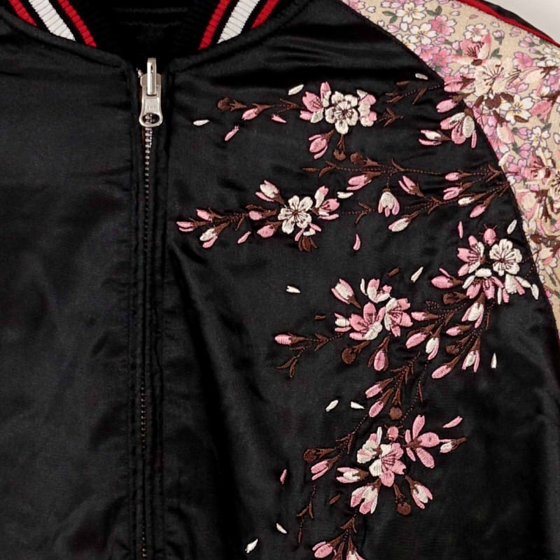 楽天市場】桜刺繍ちりめん袖スカジャン JSKJ-301 Japanesque