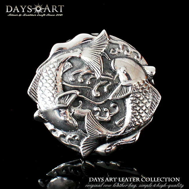 楽天市場】コンチョ シルバーコンチョ 鯉 和柄 ウロボロス シルバー925