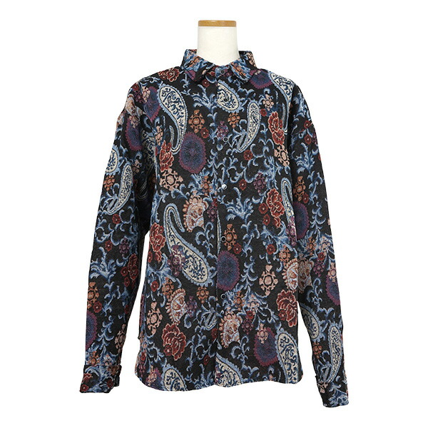 楽天市場】柄シャツ ペイズリー ジャカード ゴブラン風 植物柄 花柄