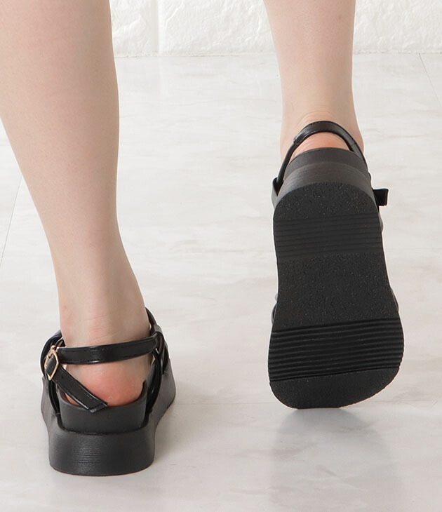 楽天市場】プラットフォームデザインサンダル 厚底サンダル ストラップ