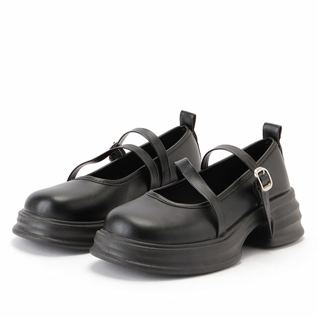 楽天市場】厚底 ダブル ストラップ ボリューム パンプス 女性