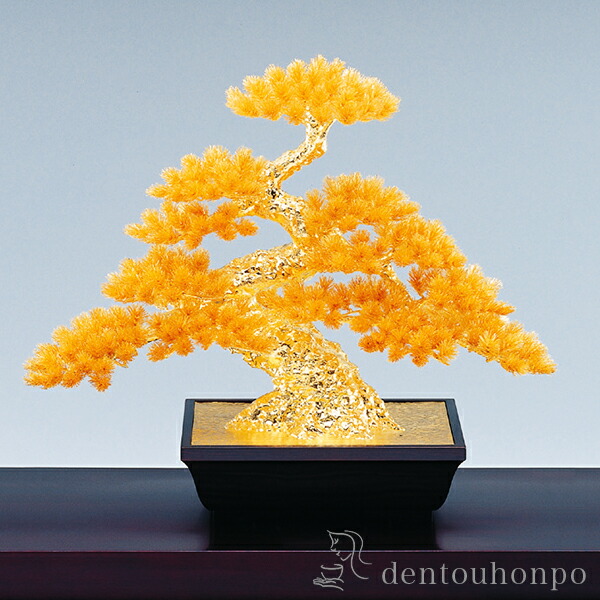 楽天市場】純金 盆栽 松 B 特大・1500g ( 光則（金工芸） 木札名入れ