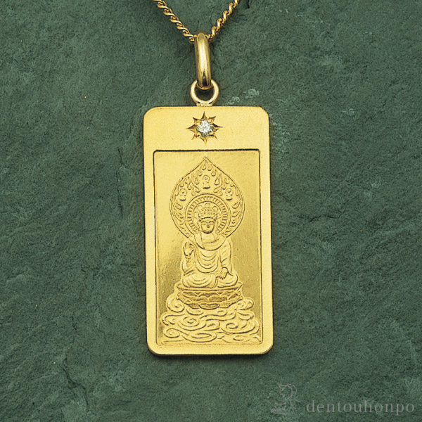 楽天市場】純金製 仏様お守りペンダント 釈迦如来 K18チェーン付