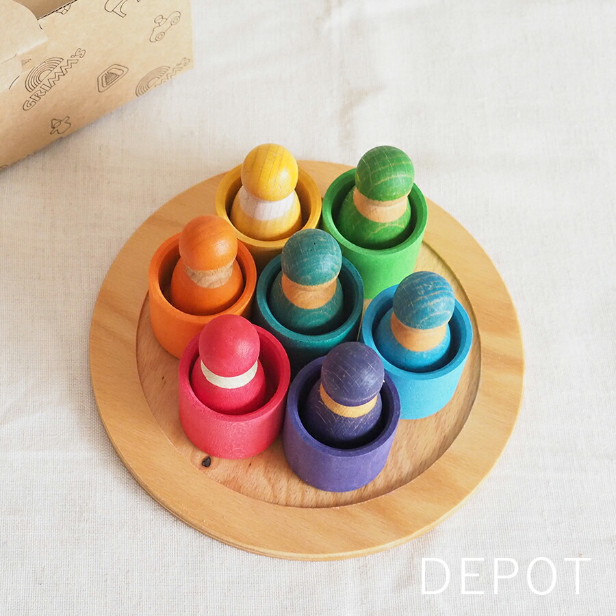 楽天市場】グリムス社 Grimm'S カラフルフレンズ 木のおもちゃ 知育