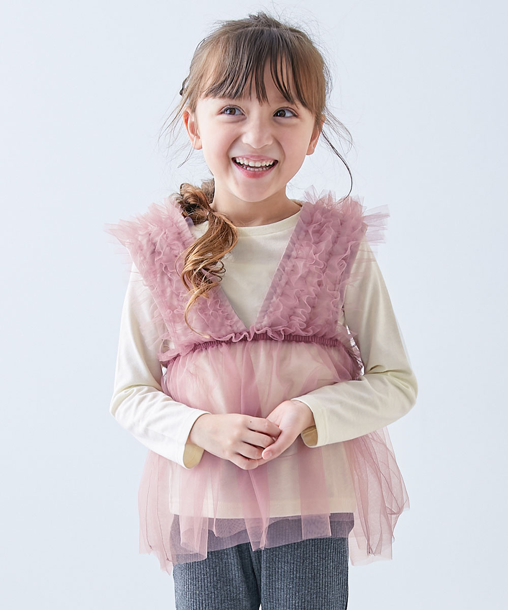 楽天市場】シアー トップス（カラーピンク）（キッズファッション