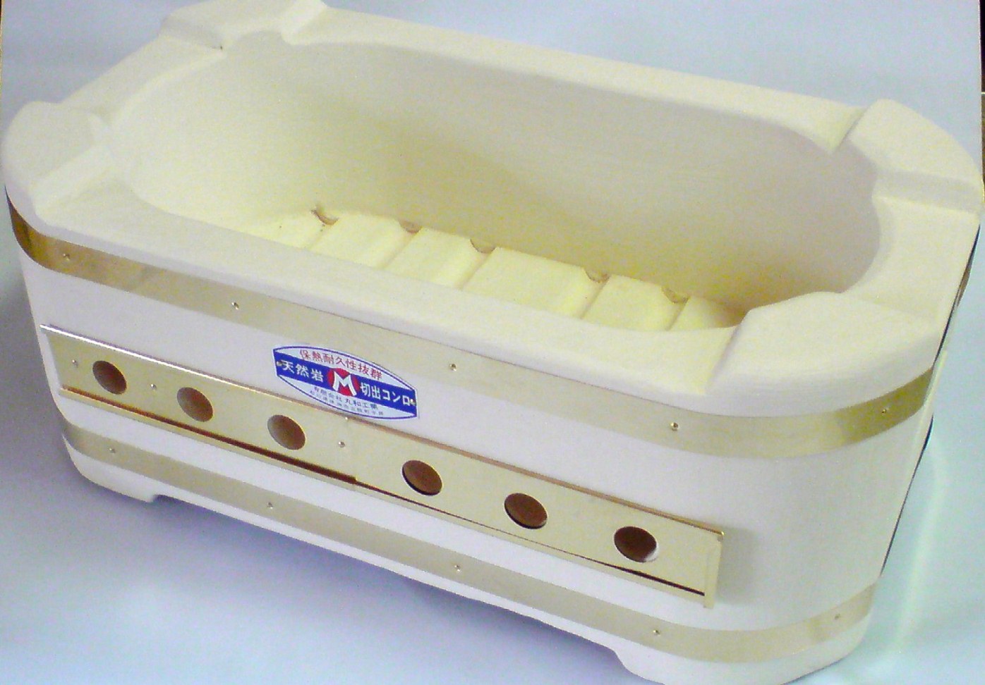 楽天市場】切り出し七輪（珪藻土）-大判七輪21-/460x260x180/真鍮巻-網