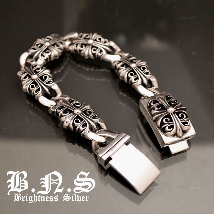 楽天市場】ゴシックフローラルクロスブレスレット シルバー925