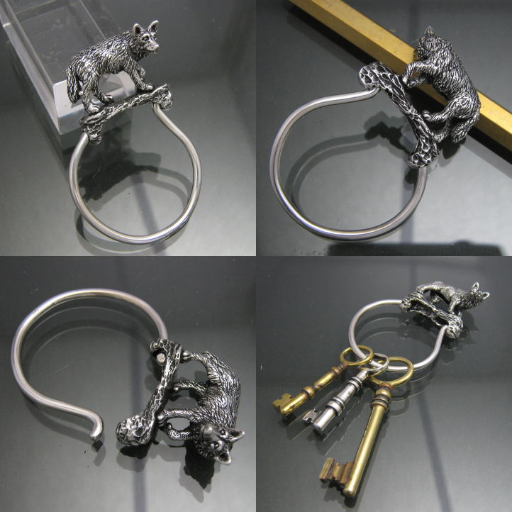 楽天市場】銀の狼、オオカミキーリング シルバー925 SV925