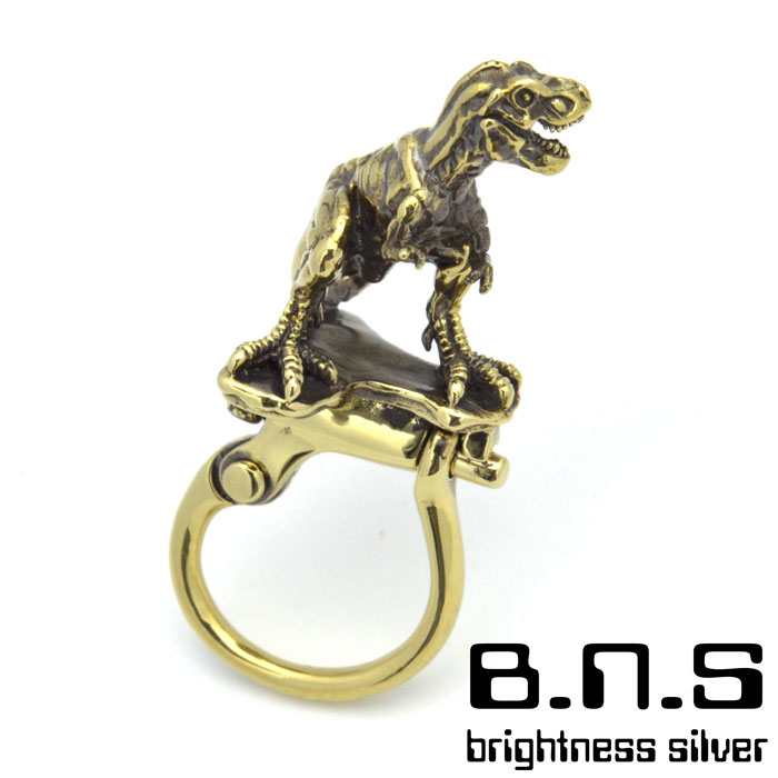 楽天市場】【新型】金色の恐竜、ティラノサウルスキーリング ブラス