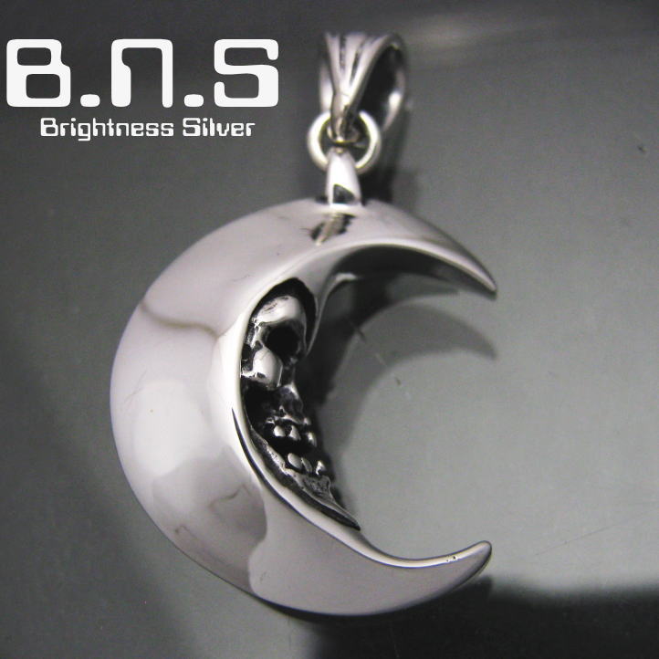 楽天市場】三日月のドクロ スカルインザムーンペンダント シルバー925