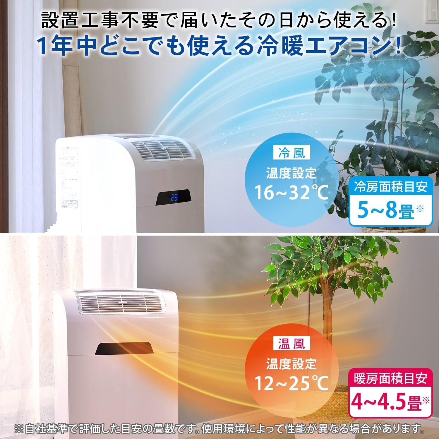 楽天市場】移動式エアコン 最大8畳(冷房時) 最大4.5畳(暖房時) 排気