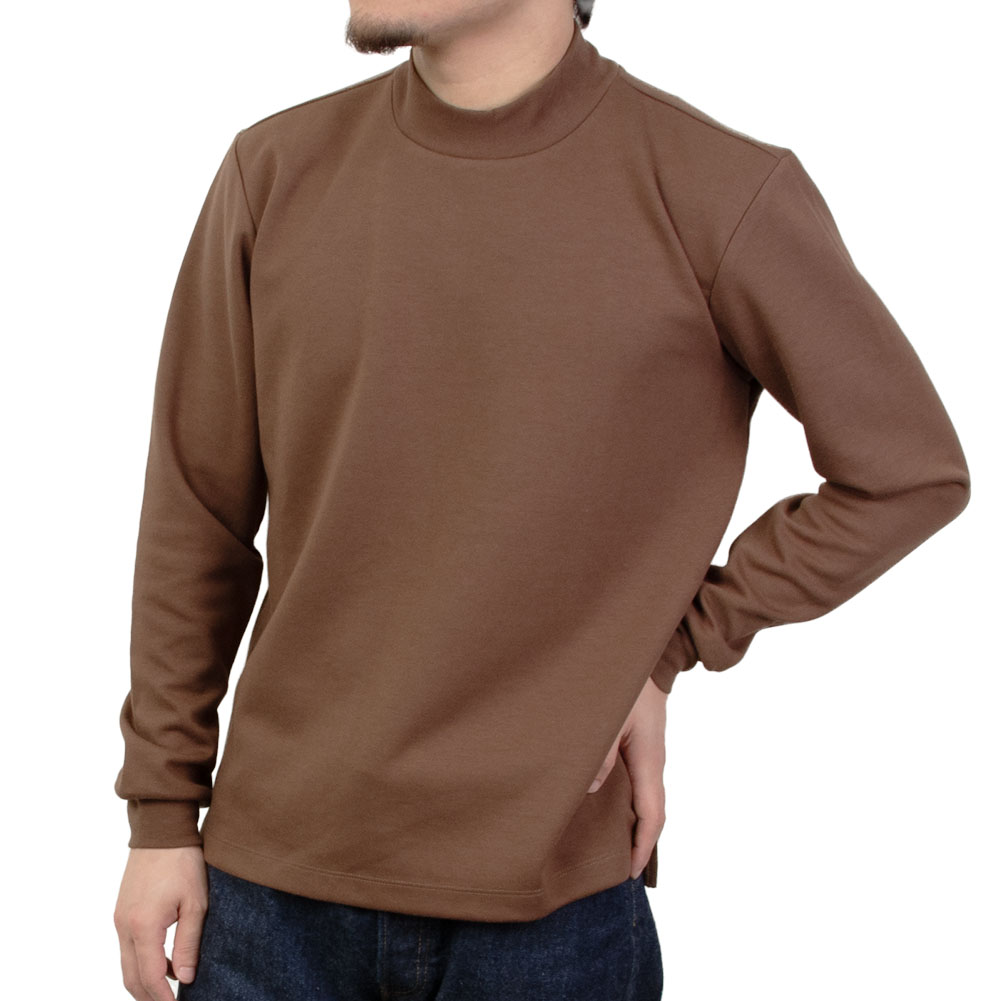 楽天市場】モックネック Tシャツ ブラウン 長袖 カジュアル 2603SS