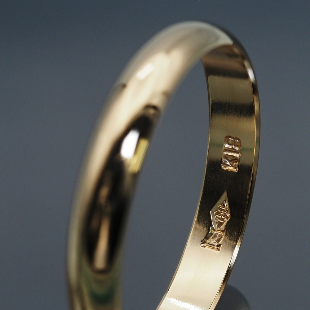 楽天市場】指輪 18金 イエローゴールド 甲丸リング 幅3.5mm 財務省