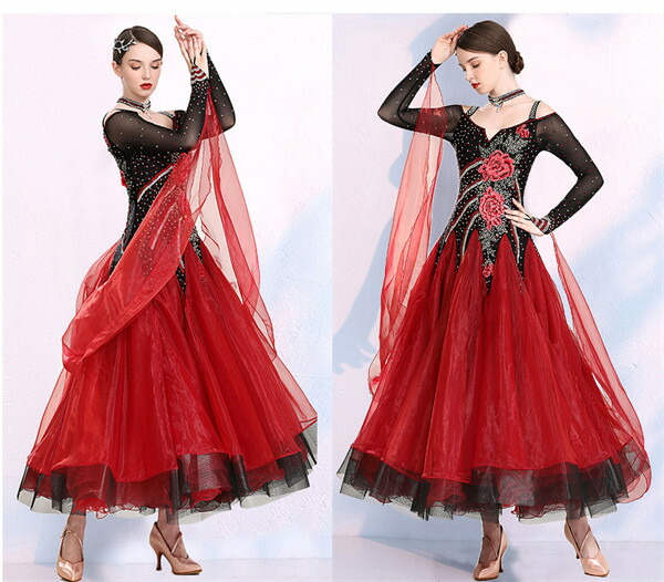 楽天市場】送料無料 社交ダンス ワンピース モダンドレス 黒 大きい