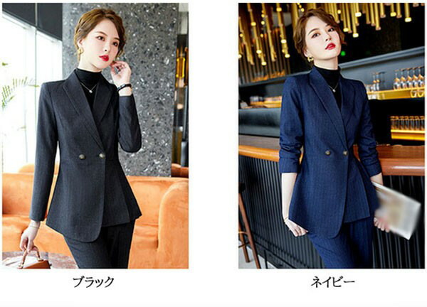 楽天市場】パンツスーツ ストライプスーツ レディース ママスーツ