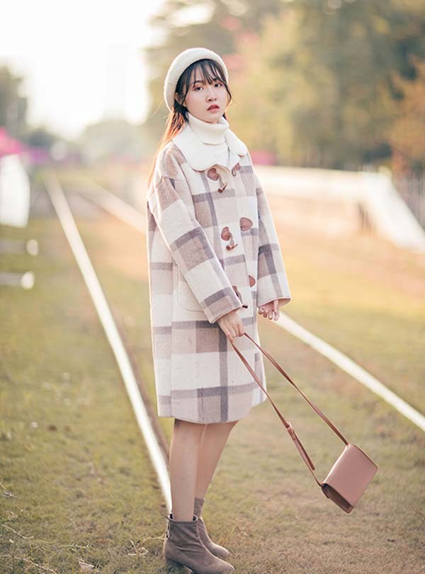 楽天市場】ダッフルコート ロングコート グレンチェック コート