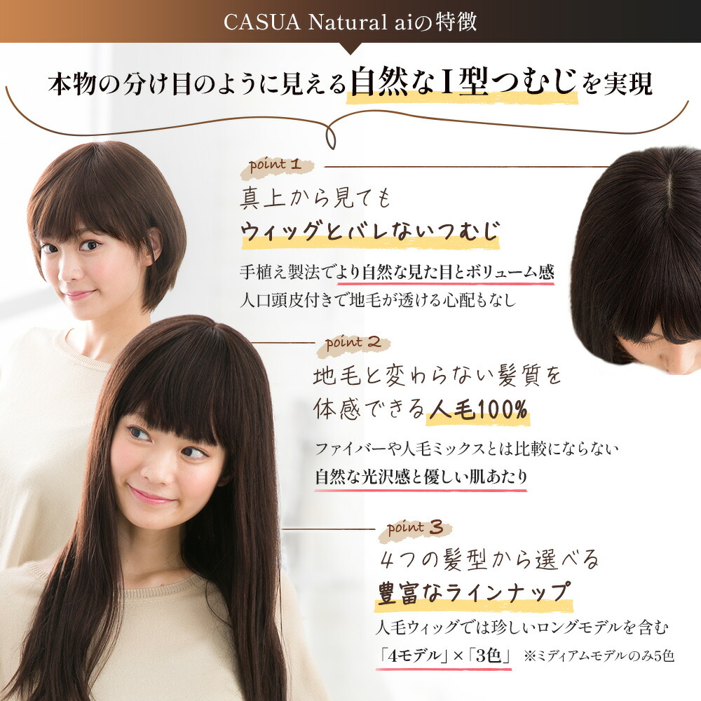 楽天市場】医療用 ウィッグ 人毛100%【累計2万個突破】選べる4種