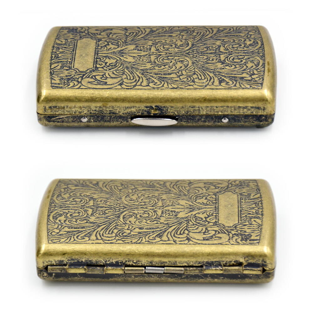 楽天市場】ビンテージ加工 スリム シガレットケース 12本収納 合金