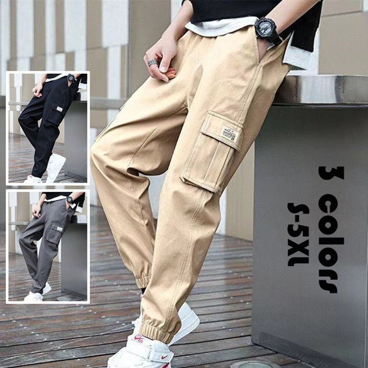 楽天市場】ジョガーパンツ メンズ 純色 カーゴパンツ リブパンツ