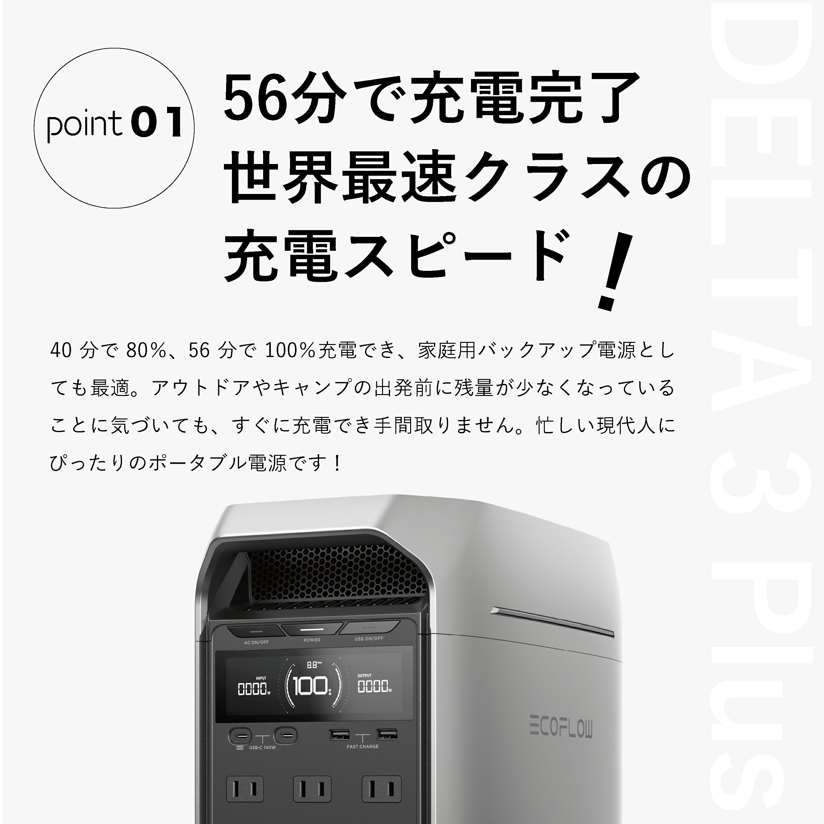 楽天市場】【正規販売店】DELTA 3 Plus ポータブル電源 1,024Wh 急速