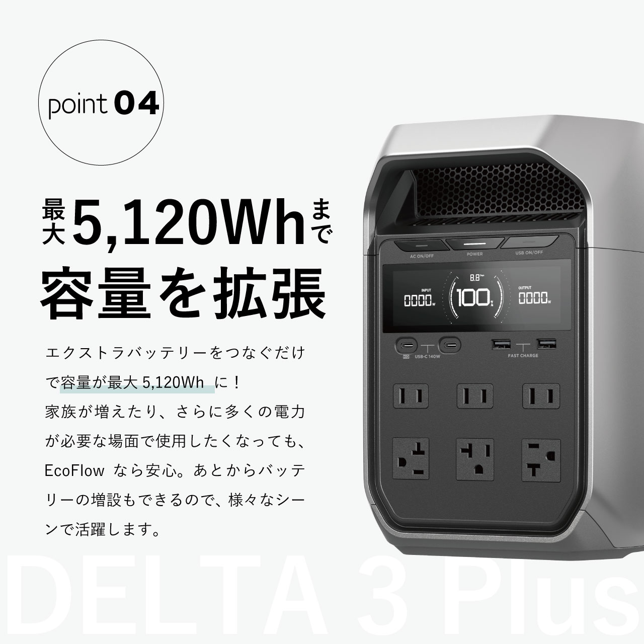 楽天市場】【正規販売店】DELTA 3 Plus ポータブル電源 1,024Wh 急速