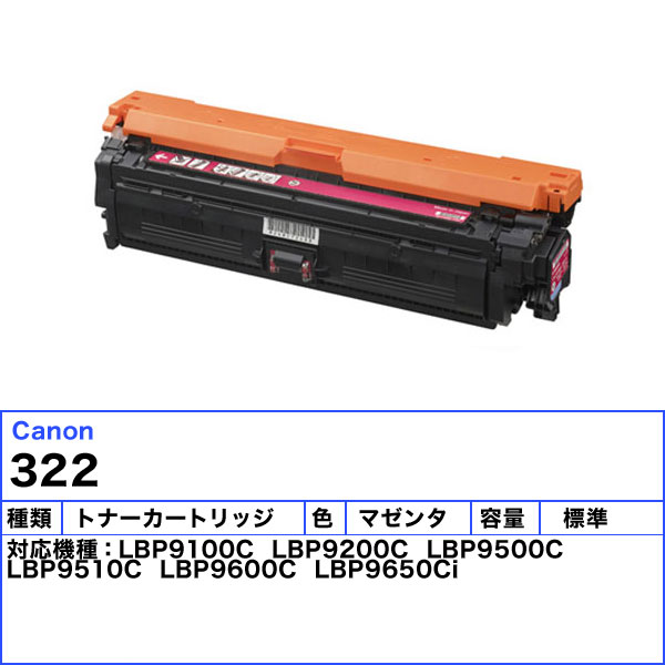 楽天市場】キャノン 322 トナーカートリッジ マゼンタ 純正 : イーライン