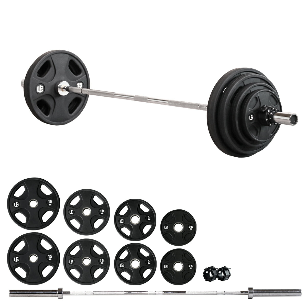 楽天市場】オリンピックバーベルセット バーベルプレート ＆ バーベル