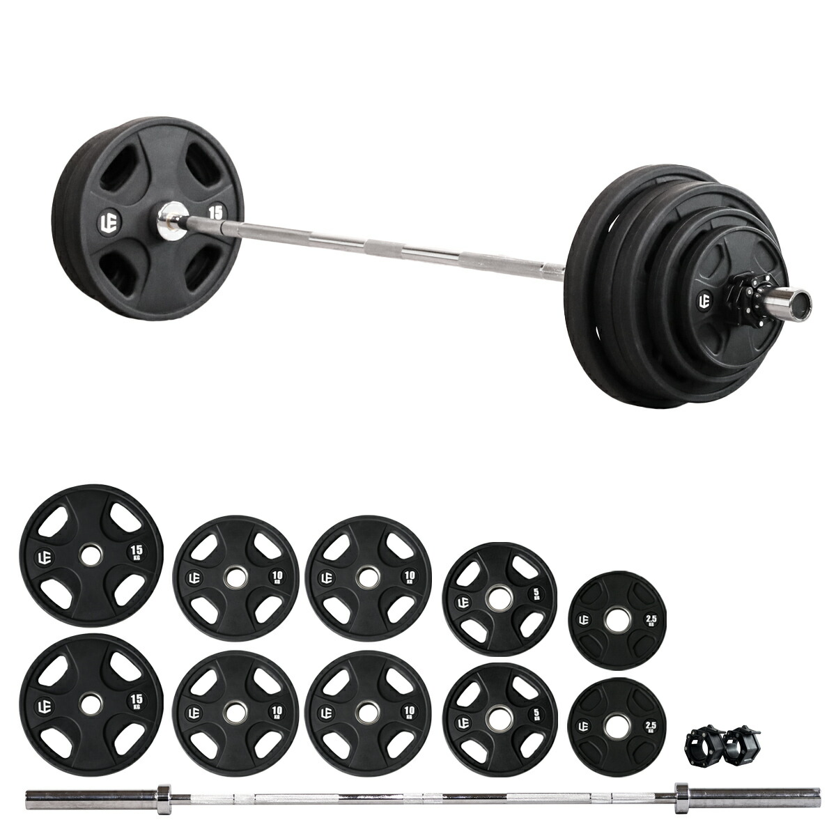 楽天市場】オリンピックバーベルセット バーベルプレート ＆ バーベル