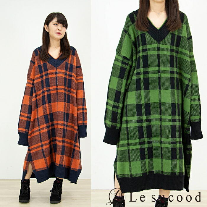 楽天市場】【Le sucood】タータンチェック ワンピース スリット