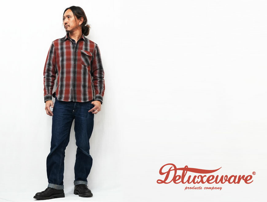 楽天市場】デラックスウェア DELUXEWARE OMBRE HEAVY NEL SHIRT