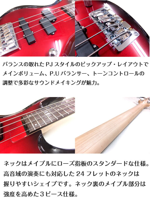 楽天市場】ベース 初心者 入門 Aria Pro II アリア プロ IGB-STD 8点