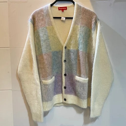 楽天市場】SUPREME 22ss Brushed Grid Cardigan Mサイズ ホワイト