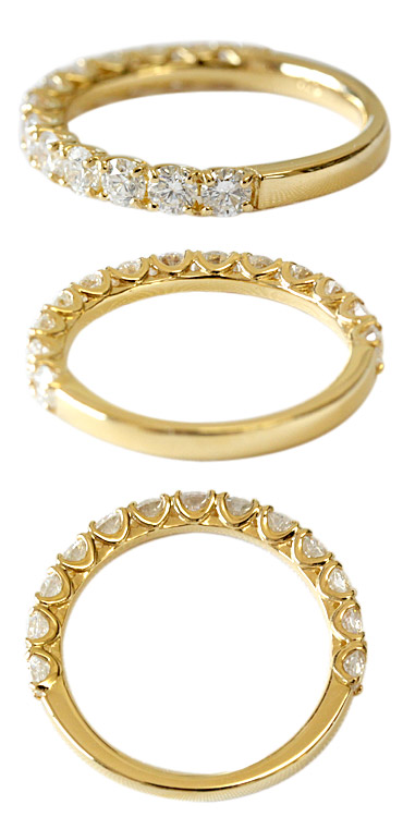 楽天市場】K18 ダイヤモンド エタニティリング 1ct 1カラット 13石 H&C