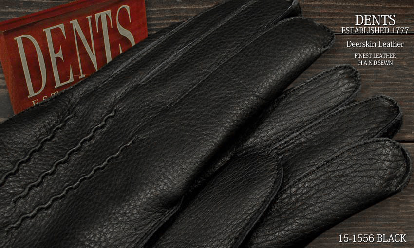 DENTS（デンツ）革手袋 黒 サイズ7 DEERSKIN ライニング交換済 DENTS