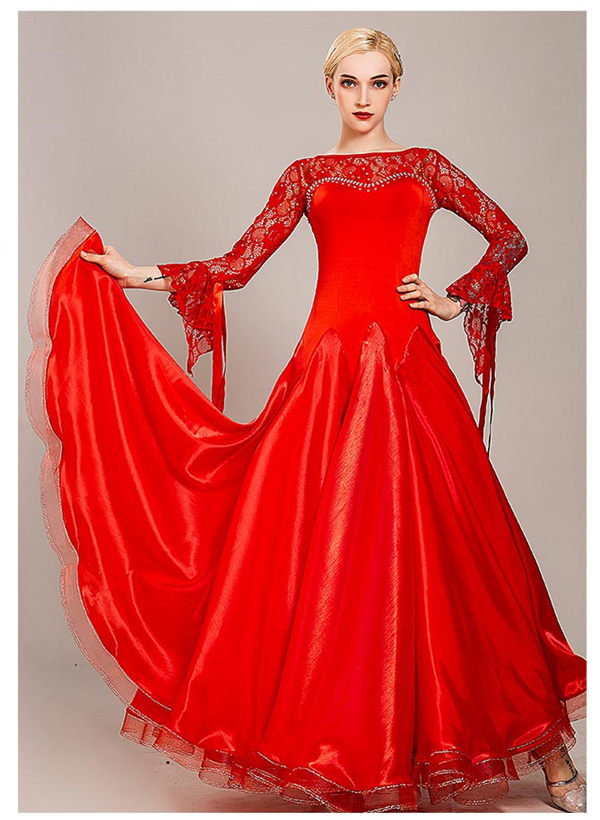 楽天市場】社交ダンス ダンス発表会 大きい裾 豪華な社交ダンスドレス