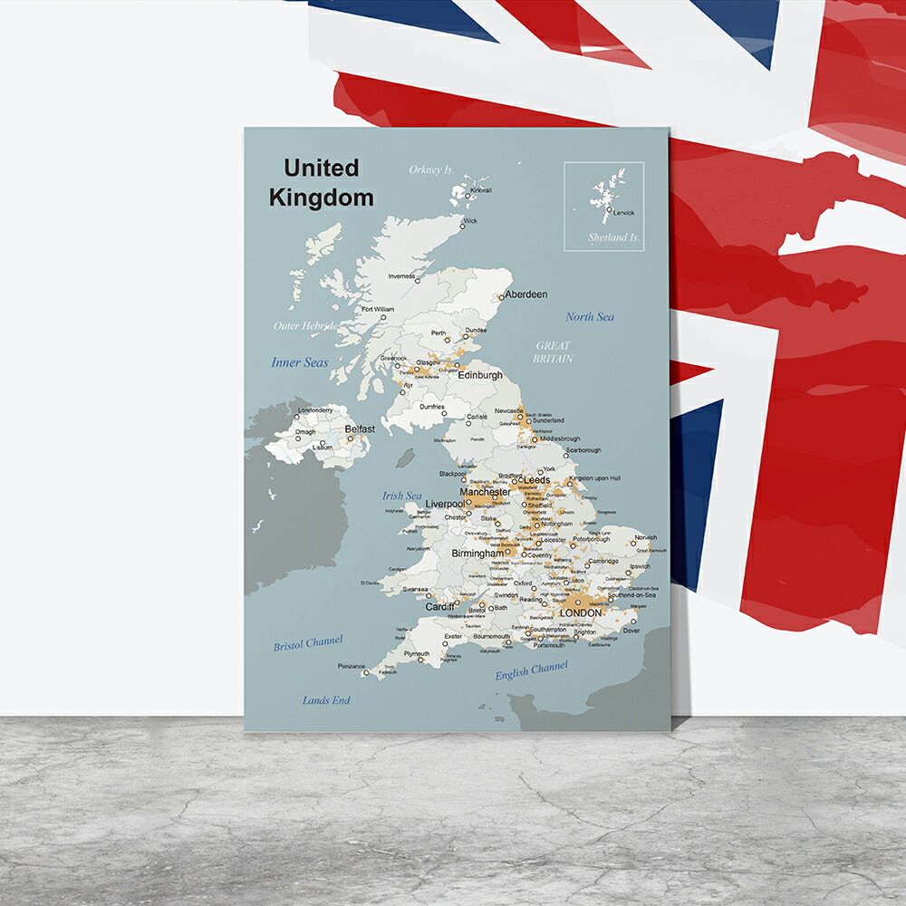 楽天市場】イギリス地図ポスター 英語版 world map england インテリア