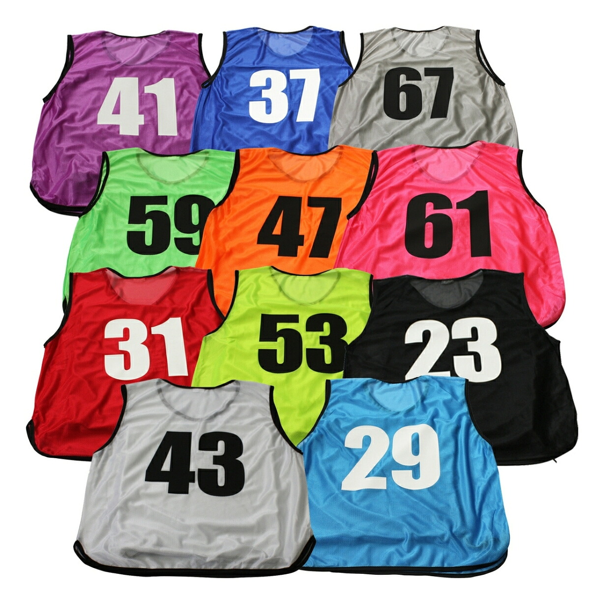 バスケットボール ビブス 4-8 & 15-20収納袋付き&メッシュビブス