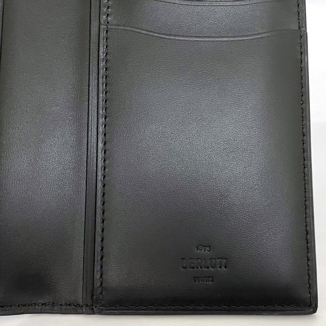 楽天市場】【送料無料】 ベルルッティ 二つ折り 長財布 ブラック