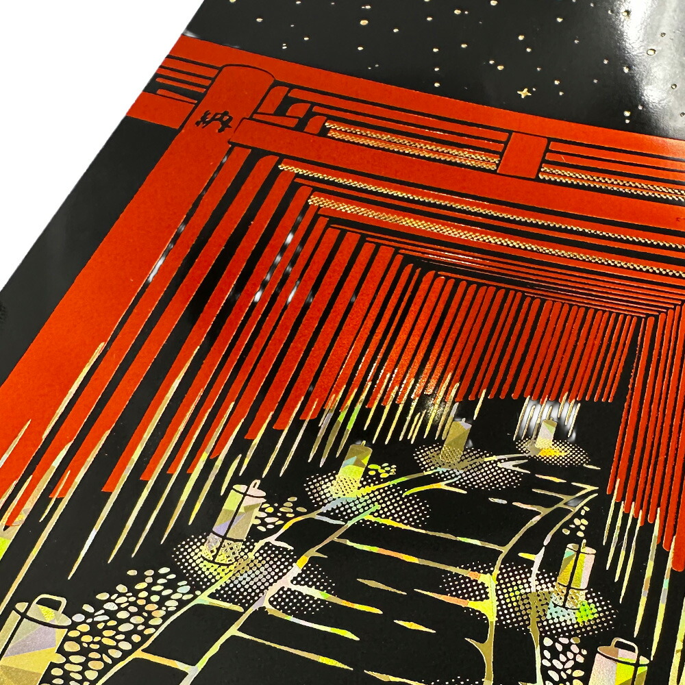 楽天市場】箔押し 伏見稲荷ポストカード 1枚 ROKKAKU 日本名所シリーズ