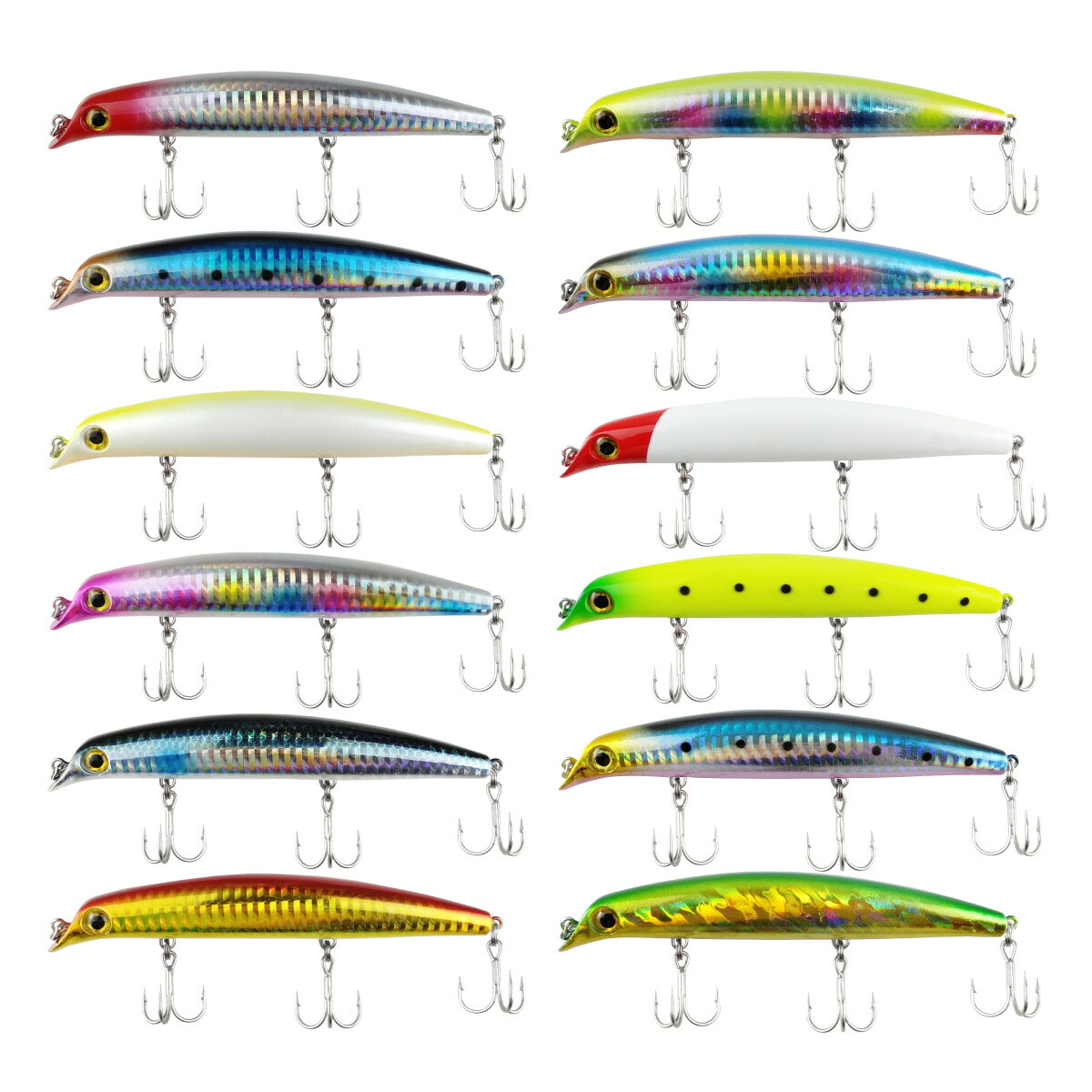 美品】ミノー6個セット ケース付き ミノー ルアー 6個セット ケース