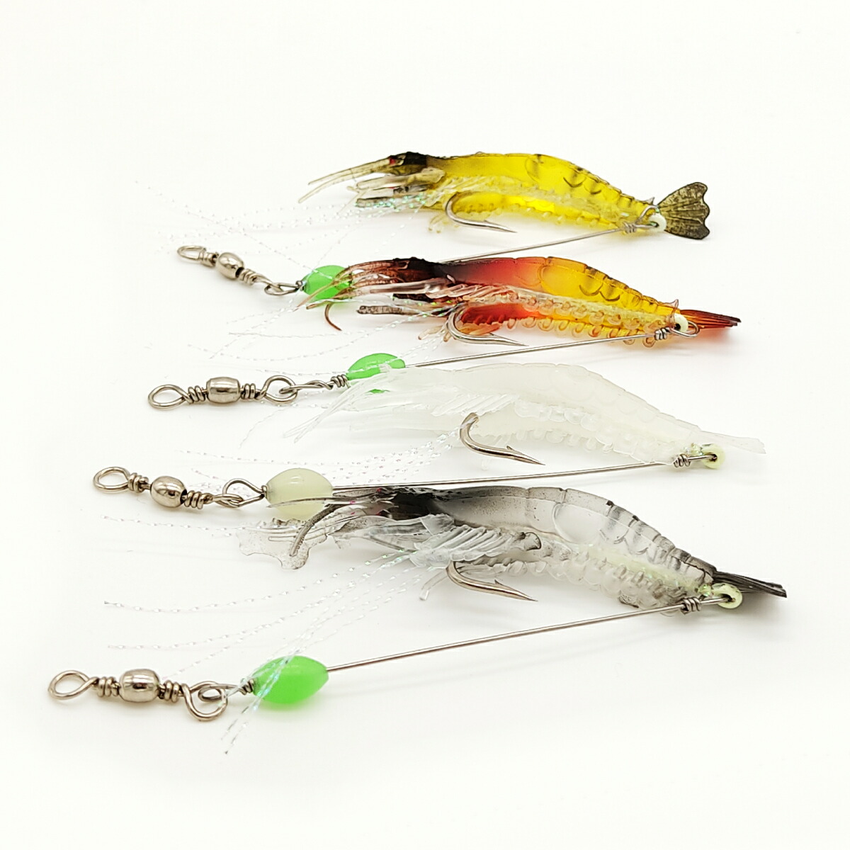 楽天市場】ソフトワーム 疑似餌 エビ ワーム 夜光 9cm 6g 4色セット