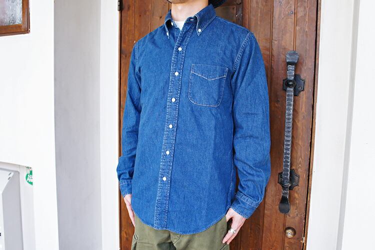 楽天市場】orSlow オアスロウ 01-8012 BUTTON DOWN SHIRT Denim Used