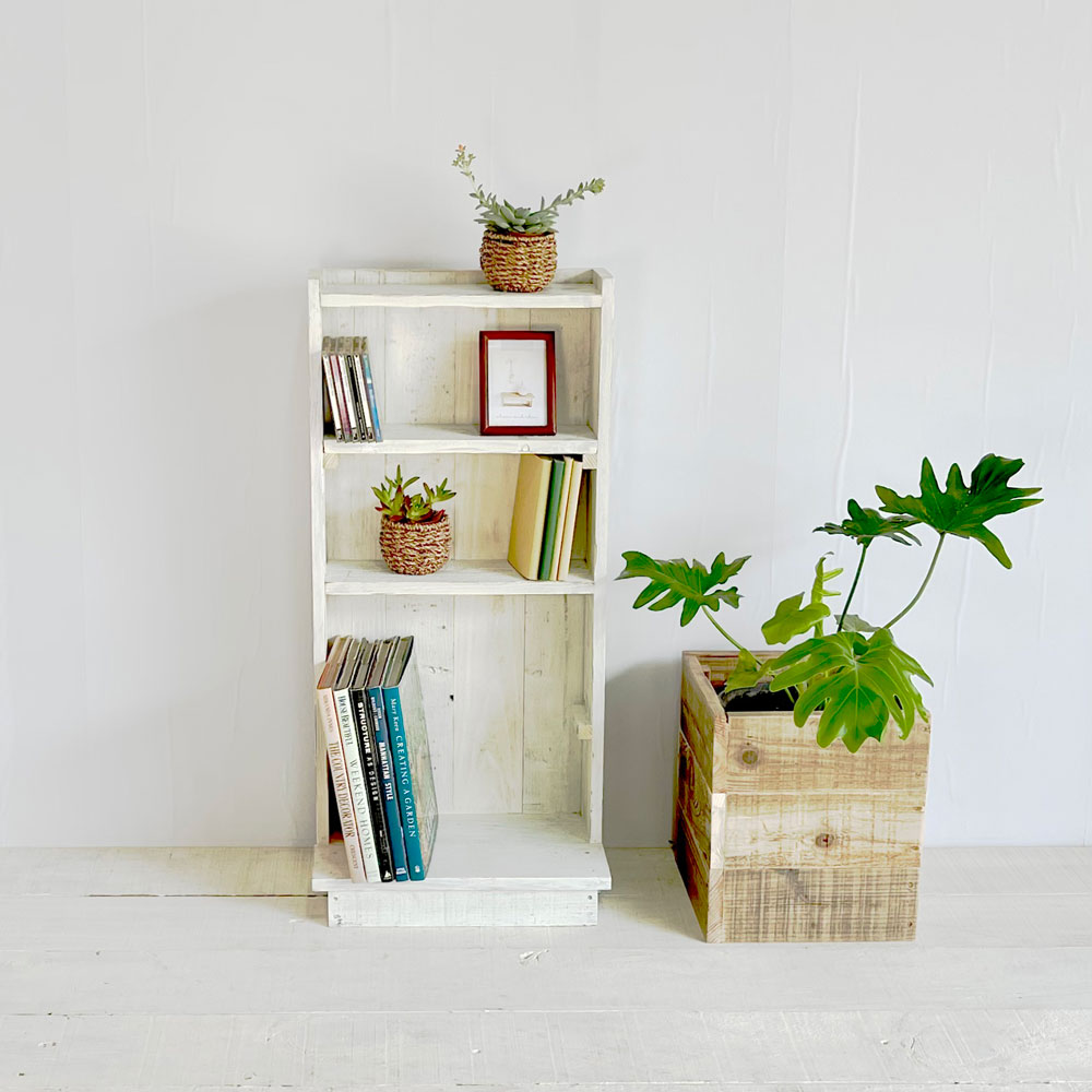 楽天市場】シェルフ M ホワイト オープンシェルフ 木製 スリム 4段