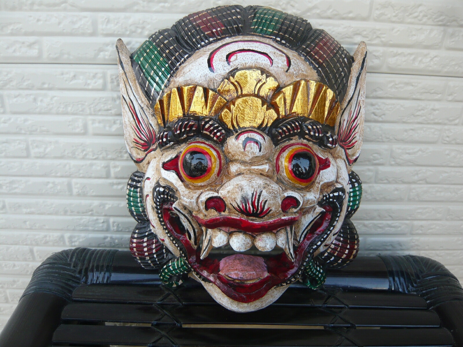 楽天市場】オブジェ ウッドオブジェ 聖獣 バロン お面 アジアン雑貨