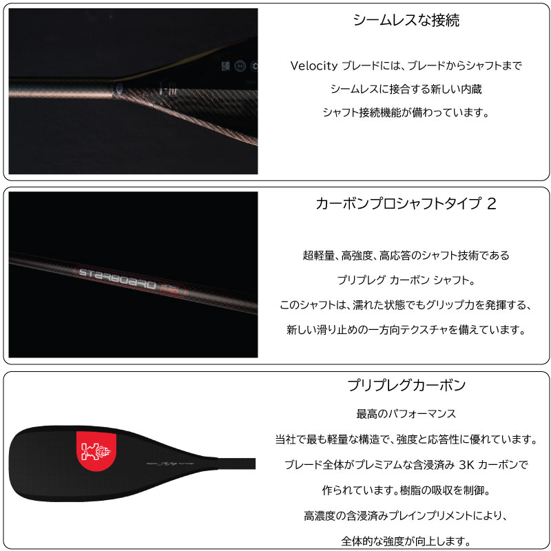 楽天市場】スターボード パドル ベロシティパドル カーボンパドル