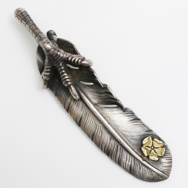 楽天市場】goro's ゴローズ オールド物 銀ツメ付特大フェザー金ローズ