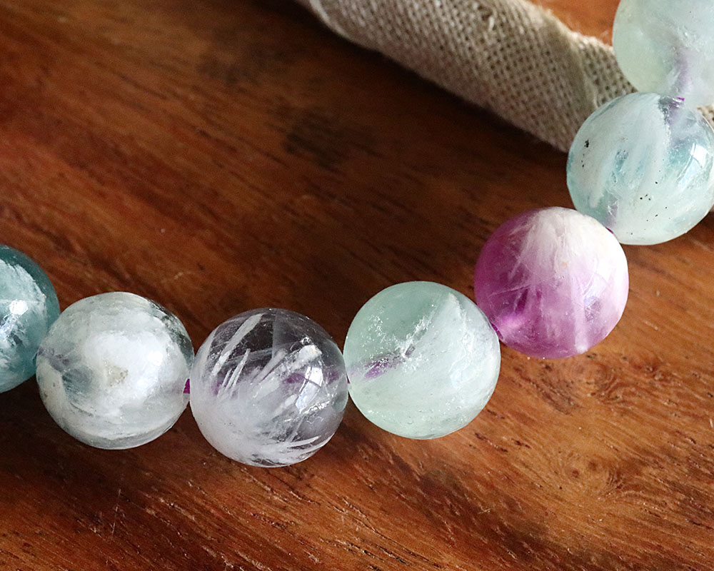 楽天市場】希少 マルチカラー エンジェルフェザー フローライト 10mm