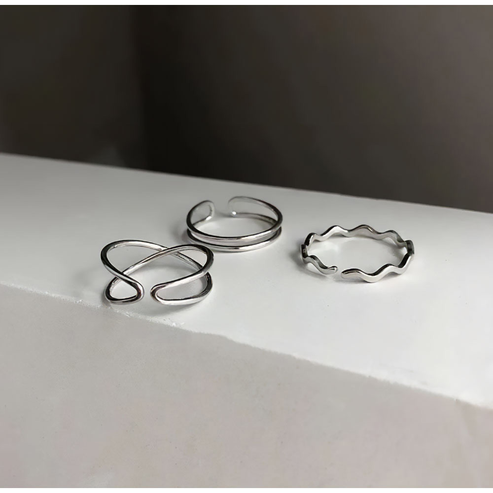 楽天市場】【送料無料】シルバーリング 3種セット 指輪 レディース