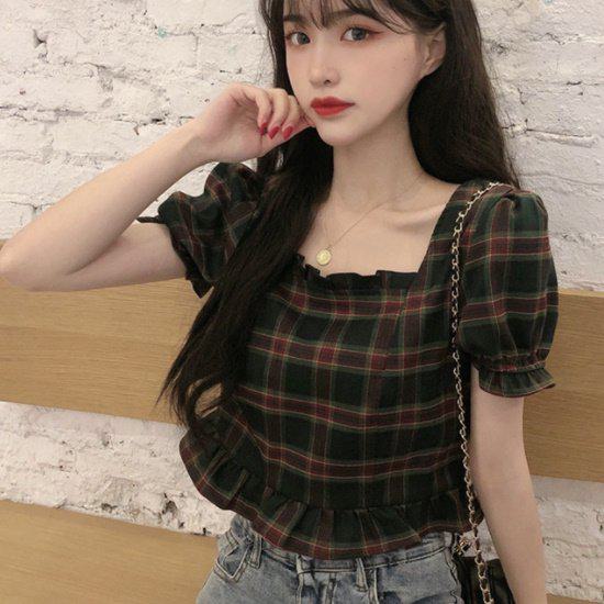 楽天市場】【取寄】半袖ブラウスレディース 大きいサイズ チェック柄