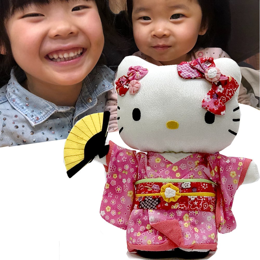 楽天市場】キティ ぬいぐるみ 人形 キティちゃん ピンクの着物 Lサイズ